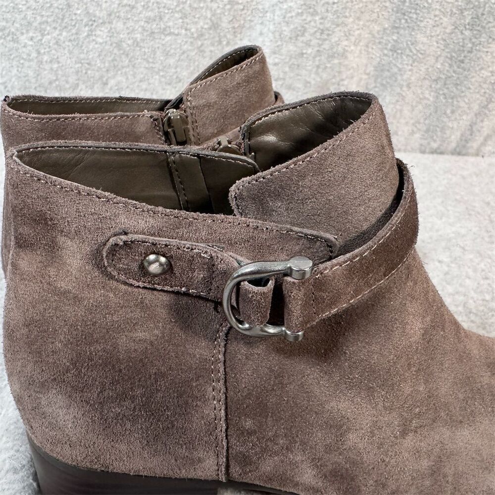 Naturalizer Drewe Women's Taupe Buckle Booties Size 10M Brown Leather - Picture 4 of 13